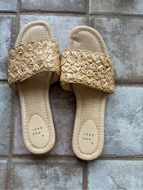 a new day Woven Slide Sandals in Tan
